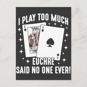 Spelspelarspel för Euchre-kort Natten spelare Vykort
