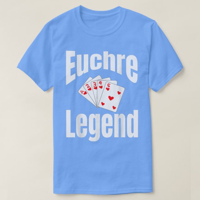 Spelspelarspel för Euchre Legencard-spelaren, natt T Shirt (Design framsida)