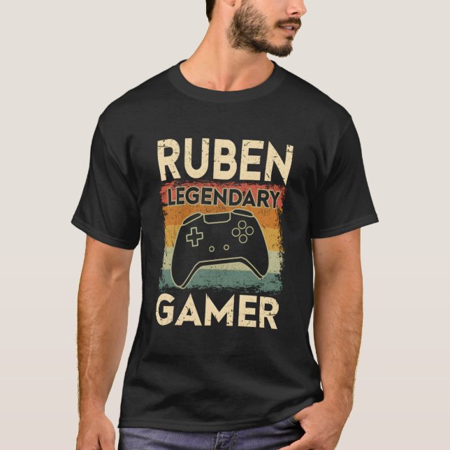 Spelspelets Personlig Namn Ruben Legendary Gamer T Shirt (Framsida)