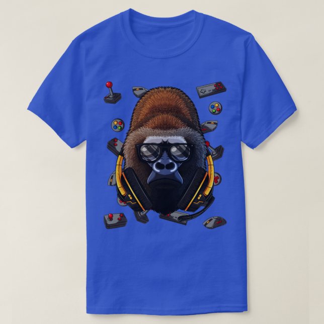 Spelspelsboxar i Gamer Gorilla Gaming Animal Video T Shirt (Design framsida)