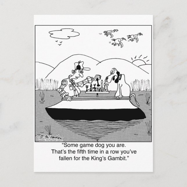 Spelspelschack för Hund Vykort (Framsida)