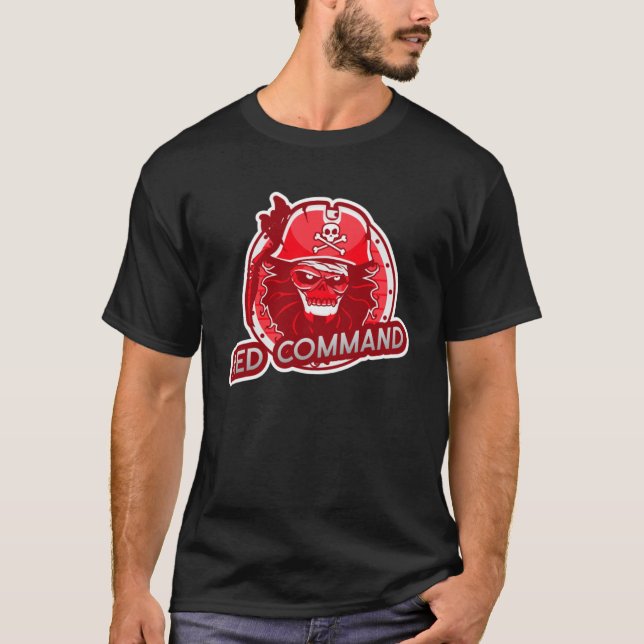 Spelspelskameror för Red Command Gamer Video Game  T Shirt (Framsida)