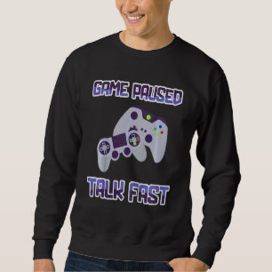 Spelspelsspel för barn Pausat Talk Fast Video Game Lång Ärmad Tröja