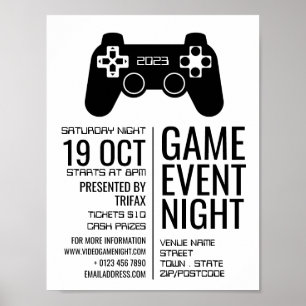 Spelstyrenhet, annonsering om videospelarhändelser poster