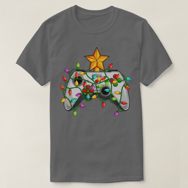 Spelstyrenhet för videospel i Julgran Ljus T Shirt (Design framsida)