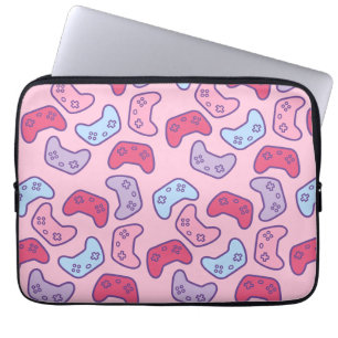 Spelstyrenheter för Gamer Girl Tecknad Rosa Laptop Fodral