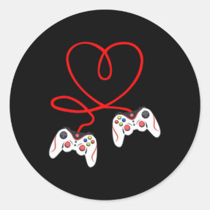 Spelstyrenheter Videospelare Spelar spel Alla hjär Runt Klistermärke