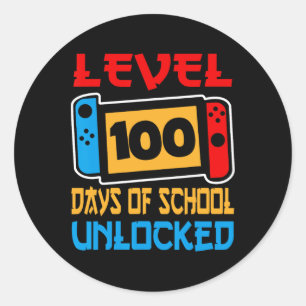Spelstyrenhetsnivå 100 dagar i skolan olåst runt klistermärke