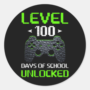 Spelstyrenhetsnivå 100 dagar i skolan olåst runt klistermärke