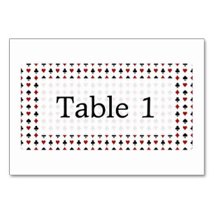 Spelsymboler Minimalistisk Röd Vit & Svart Bordsnummer