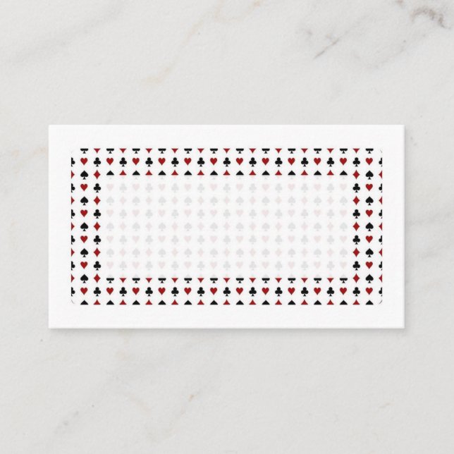Spelsymboler Minimalistisk Röd Vit & Svart Placeringskort (Framsida)