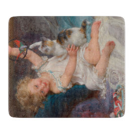 Speltid: Flickan spelar med sin Pet Kitten