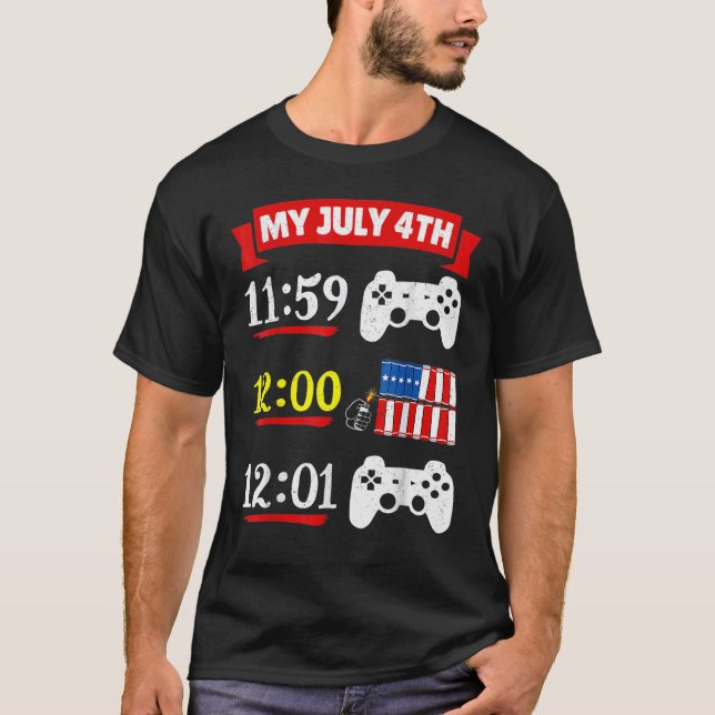 Speltid för spel i USA 4:e juli-spelbarn T Shirt (Framsida)