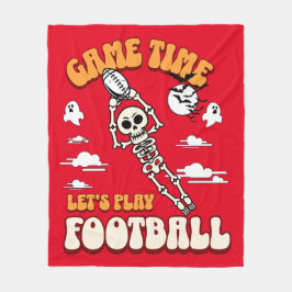 Speltid Låt oss spela fotboll Halloween Funny Fleecefilt