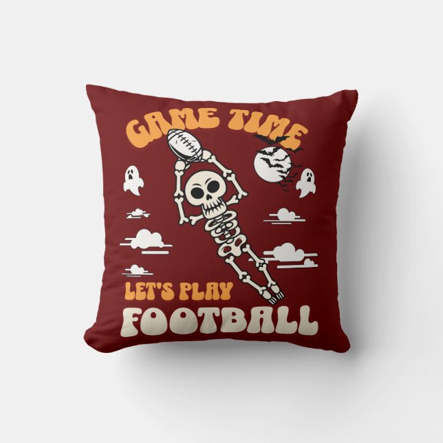 Speltid Låt oss spela fotboll Halloween Funny Kudde (Framsida)