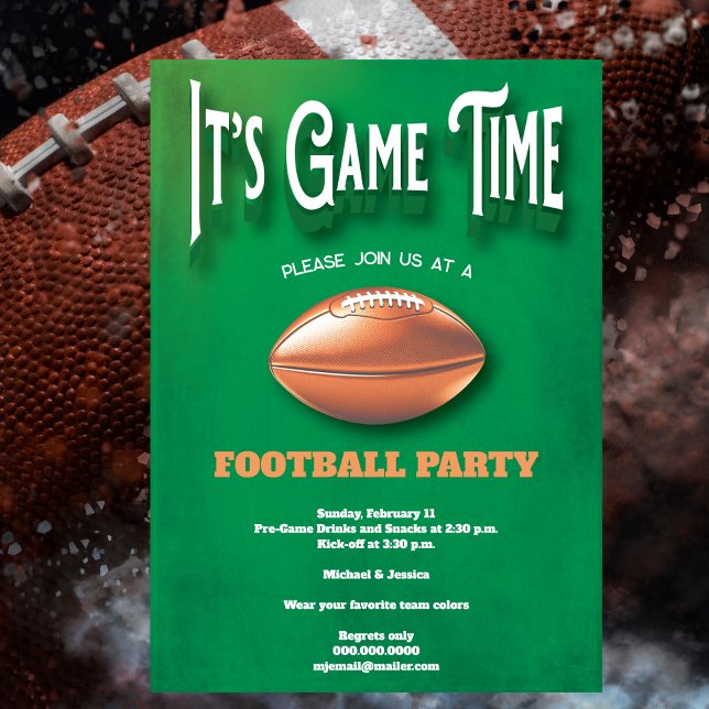 Speltidsfotboll Party Inbjudningar (Get ready for the ultimate football game party with our Football Game Party Invitation.)