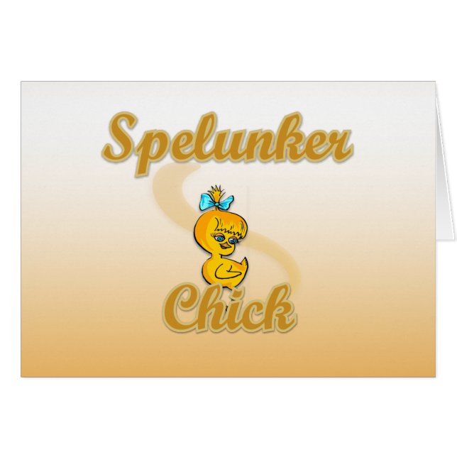 Spelunker Chick Hälsningskort (Framsidan Horizontal)