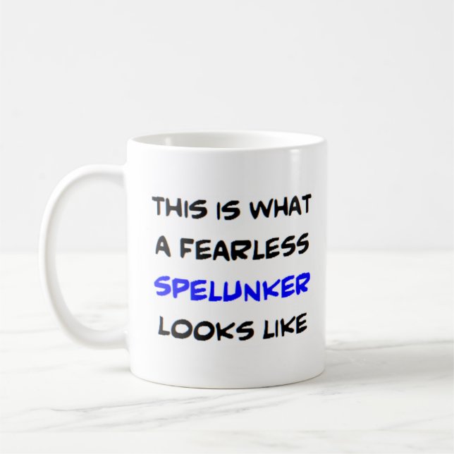 spelunker, orädd kaffemugg (Vänster)