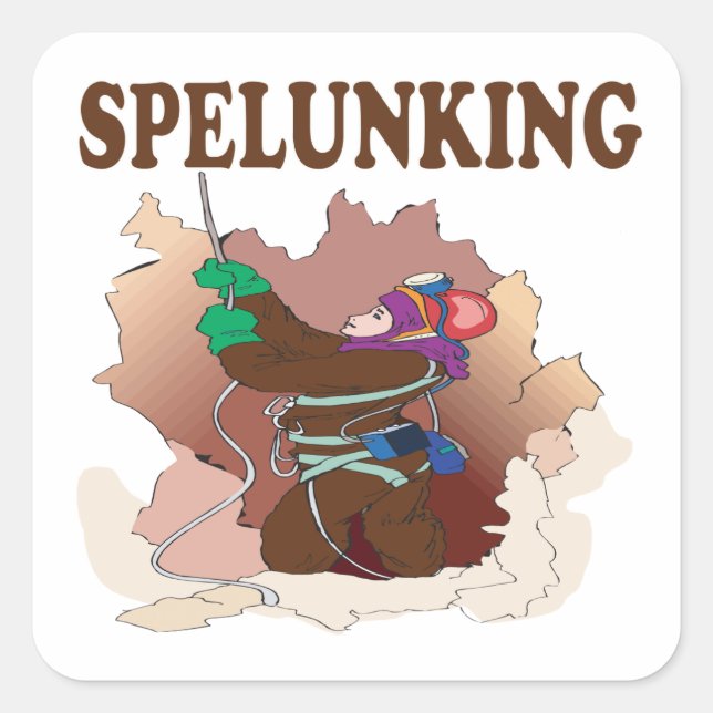 Spelunking 13 fyrkantigt klistermärke (Framsida)