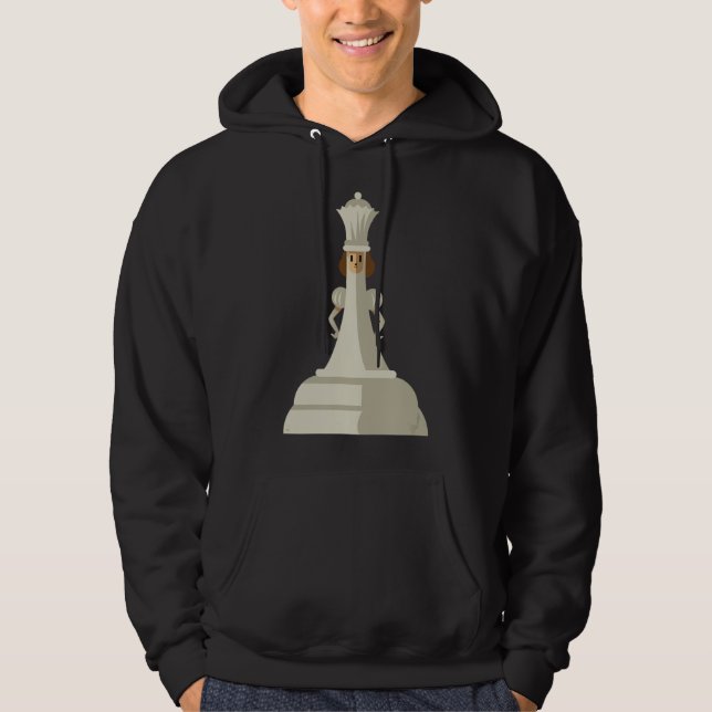 Speluppsättning för Chess Delar White Queen Childr Hoodie (Framsida)
