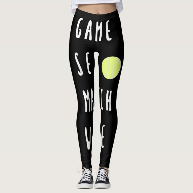 Speluppsättning Match Vin Vin Älskare tennis Playe Leggings (Framsida)