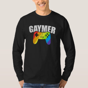 Speluppspelning i Gaymer Gay pride Rainbow Gamer V T Shirt
