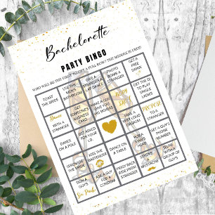 Spelutmaning för glitter Bachelorette Bingo Party Inbjudningar