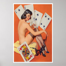 Spelutskrifter Poker Rum Konst Pin Up Flickaffisch Poster