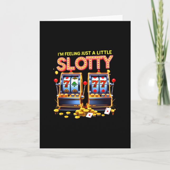 Spelvänner Lucky Slot Machine Casino Las Vega Kort (Framsida)