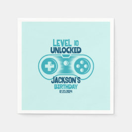 Spelvideospelstema Gamer Boy Födelsedagsfest Pappersservett
