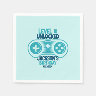 Spelvideospelstema Gamer Boy Födelsedagsfest Pappersservett