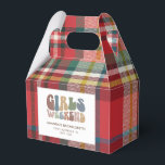 Spenatfröknarnas Weekend 70-tal Retro Anpassat Presentaskar<br><div class="desc">Omfamna andan av den ultimata tjejresan med våra anpassade retro-typografi-favoritboxar för bachelorette-helgen! Dessa snygga och stilfulla favoritboxar fungerar som en perfekt souvenir från en minnesvärd resa med dina favoritdamer. Framsidan av lådan visar en fängslande vintage-inspirerad "Tjejhelg"-typografi som perfekt fångar roliga stunder och kamratskapet under din speciella helg. Dess lekfullt virvlande...</div>