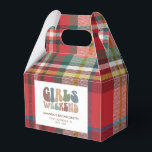 Spenatfröknarnas Weekend 70-tals Retro Anpassad Presentaskar<br><div class="desc">Omfamna andan av den ultimata tjejresan med våra anpassade retro-typografi-favor-boxar för möhippa! Dessa snygga och stilfulla favor-boxar fungerar som en perfekt souvenir från en oföglig utflykt med dina favoritdamer. Framsidan på lådan visar en fängslande vintage-inspirerad "Tjejveckoslut" -typografi som perfekt fångar roliga stunden och kamratskapet under din speciella helg. Dess lekfullt...</div>