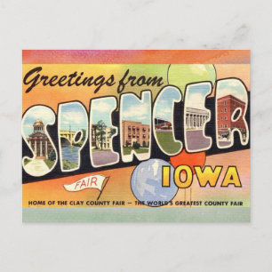 Spencer Iowa Vintage resor vykort