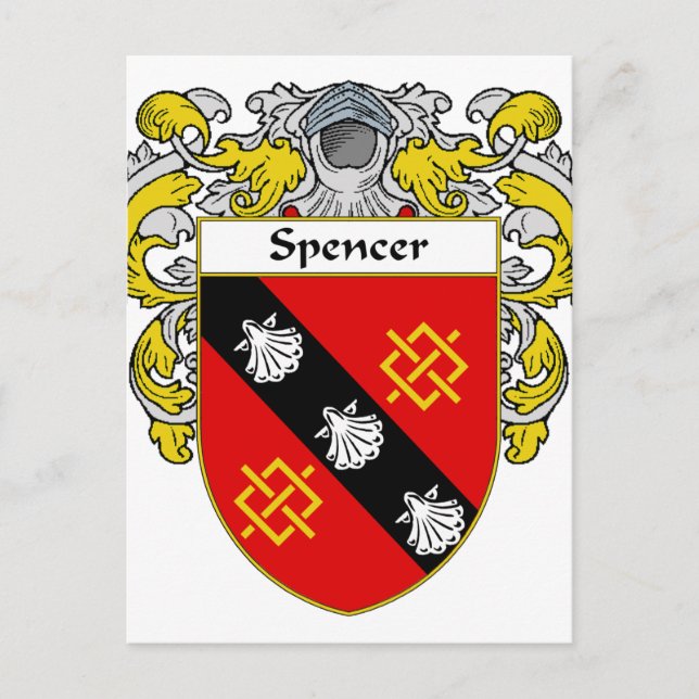 Spencer Jackar av Arm/familjestöd (Mantled) Vykort (Framsida)