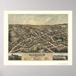 Spencer panorama- karta för MORSOR - 1877 Poster