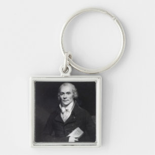 Spencer Perceval Fyrkantig Silverfärgad Nyckelring