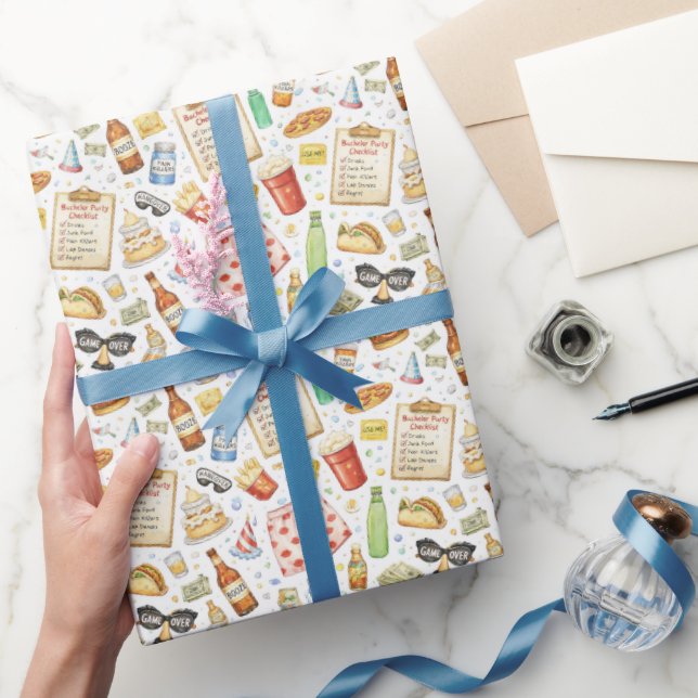 Speningsfestchecklista – Rolig akvarelldesign Presentpapper (Gifting)