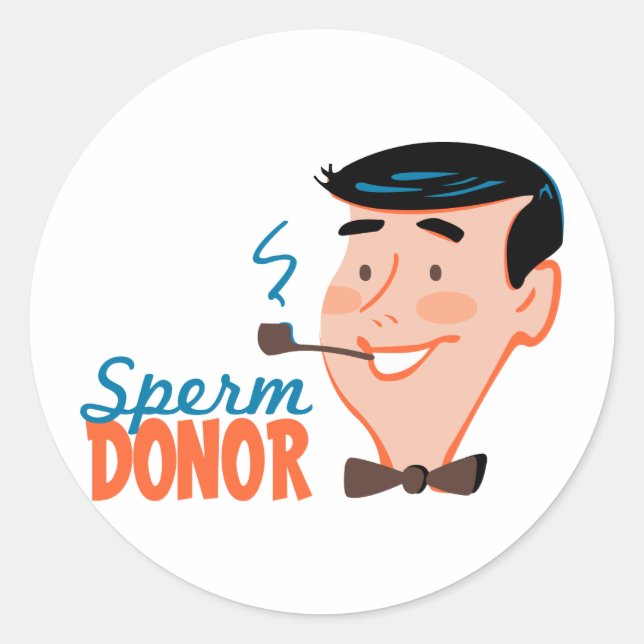 Sperm Donor Sticker Runt Klistermärke (Framsida)