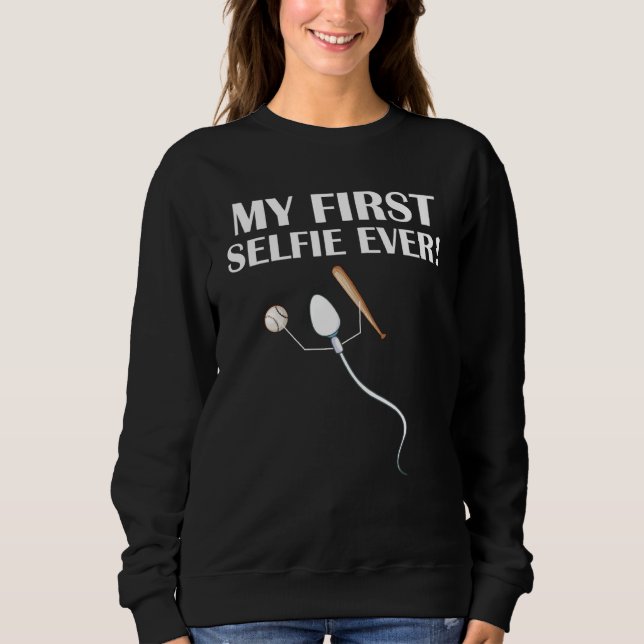 Sperm My First Selfie Ever  Baseball T Shirt (Framsida)