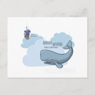 Sperm Whale and Bowl of Petunias Vykort