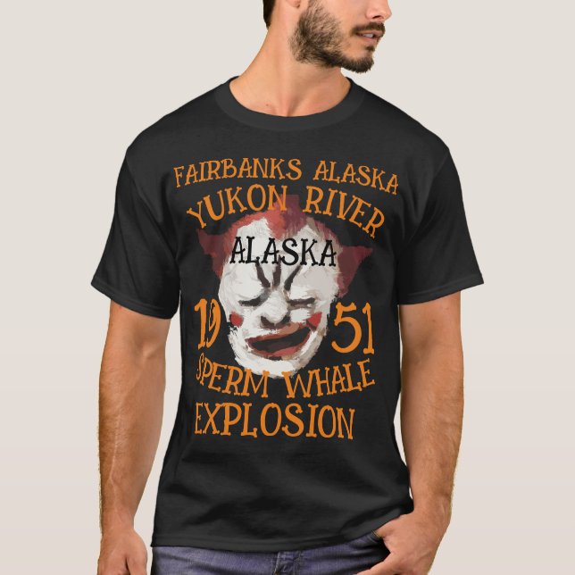 Sperm Whale Explosion YUKON RIVER ALASKA T Shirt (Framsida)