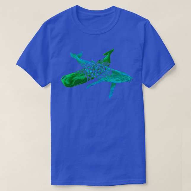 Sperm whale humpback val mix turquisegreen for t shirt (Design framsida)
