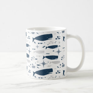 SPERM WHALE WHITE BLUE MED STRUKTUR KAFFEMUGG