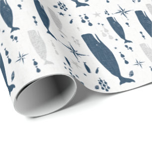 SPERM WHALE WHITE BLUE MED STRUKTUR PRESENTPAPPER