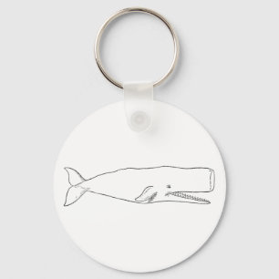 Spermavalillustration (fodra konst), nyckelring