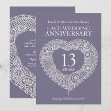 Spets bröllop hjärta 13 år fester inbjudningar