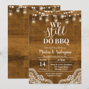 Spets Bröllopsjubileum Vi Grillar Fortfarande inbj Inbjudningar