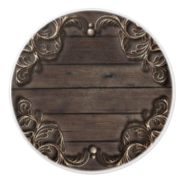 Spets & mörkt trärustik västerländskt vintage bond knopp