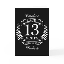 Spets Traditionell 13-års bröllopsdag